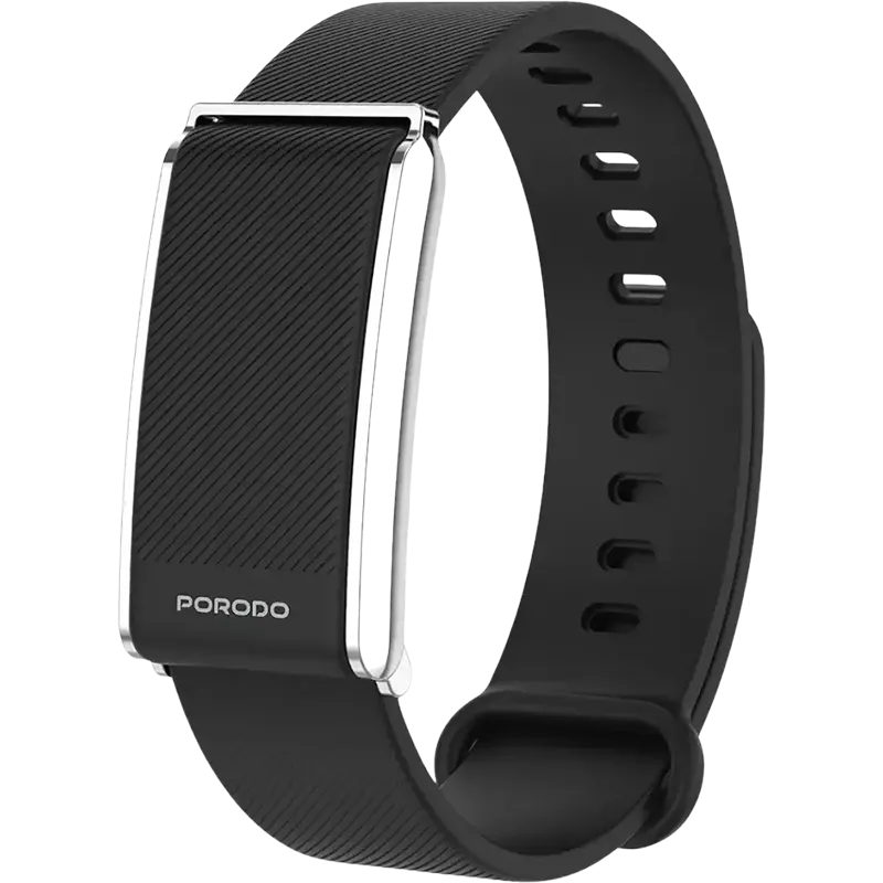 Porodo TrackFit Screenless Silicone Fitband Black 1 Mascom International.webp